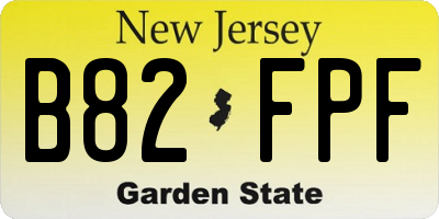 NJ license plate B82FPF