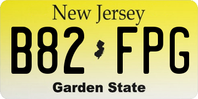 NJ license plate B82FPG