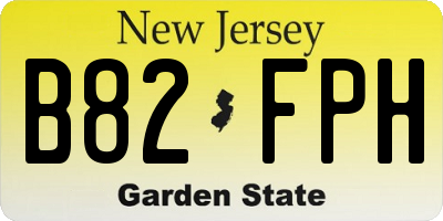 NJ license plate B82FPH