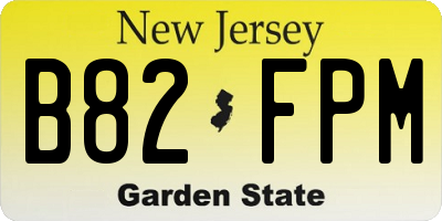 NJ license plate B82FPM