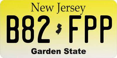 NJ license plate B82FPP