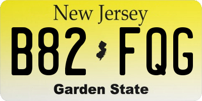 NJ license plate B82FQG