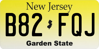 NJ license plate B82FQJ