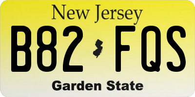 NJ license plate B82FQS