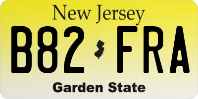 NJ license plate B82FRA