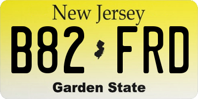 NJ license plate B82FRD