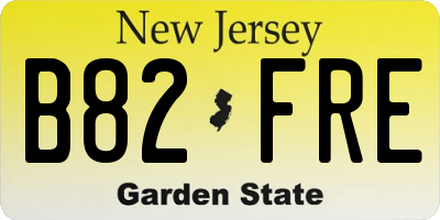 NJ license plate B82FRE