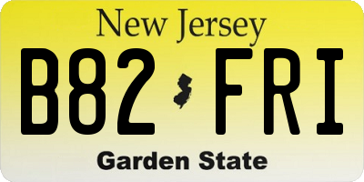 NJ license plate B82FRI