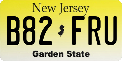 NJ license plate B82FRU