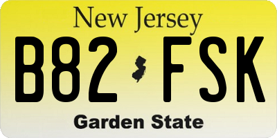 NJ license plate B82FSK