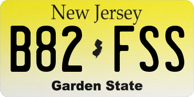NJ license plate B82FSS