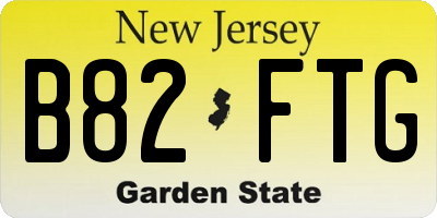 NJ license plate B82FTG