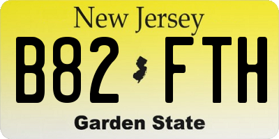 NJ license plate B82FTH