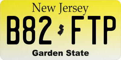 NJ license plate B82FTP