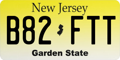 NJ license plate B82FTT