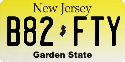 NJ license plate B82FTY
