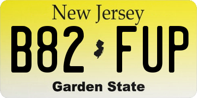 NJ license plate B82FUP