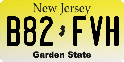 NJ license plate B82FVH