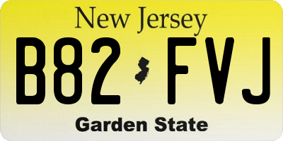 NJ license plate B82FVJ