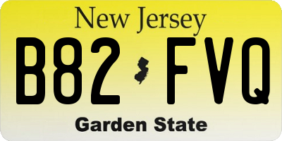 NJ license plate B82FVQ