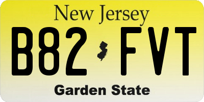 NJ license plate B82FVT