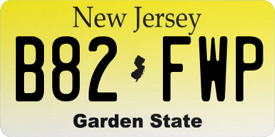 NJ license plate B82FWP