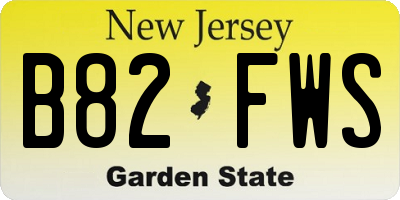 NJ license plate B82FWS