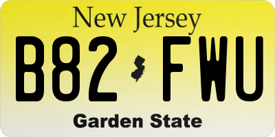NJ license plate B82FWU