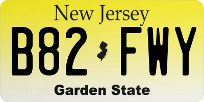 NJ license plate B82FWY
