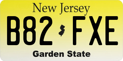 NJ license plate B82FXE