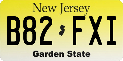 NJ license plate B82FXI