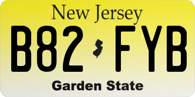 NJ license plate B82FYB