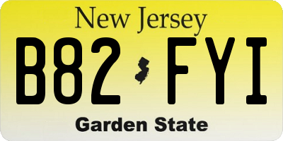 NJ license plate B82FYI