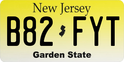 NJ license plate B82FYT