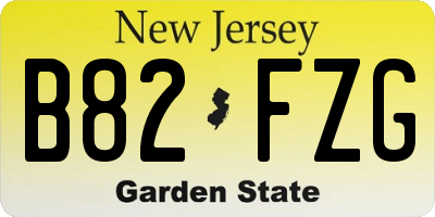NJ license plate B82FZG