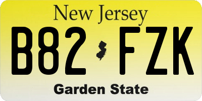 NJ license plate B82FZK