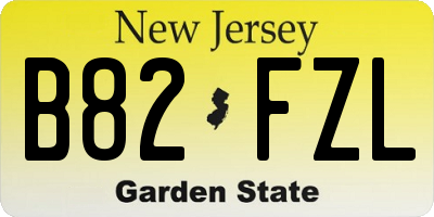 NJ license plate B82FZL