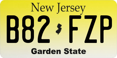 NJ license plate B82FZP
