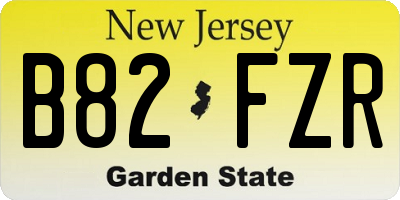 NJ license plate B82FZR