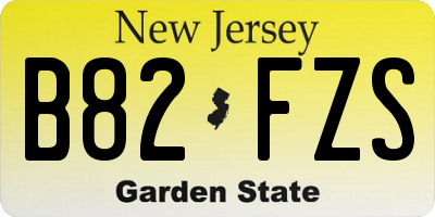 NJ license plate B82FZS