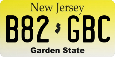 NJ license plate B82GBC