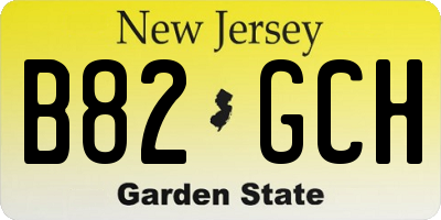 NJ license plate B82GCH