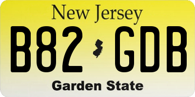 NJ license plate B82GDB