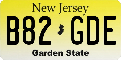 NJ license plate B82GDE
