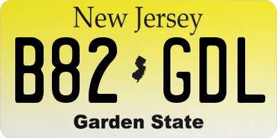 NJ license plate B82GDL