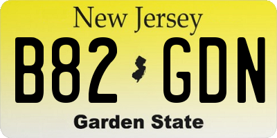NJ license plate B82GDN
