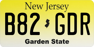 NJ license plate B82GDR
