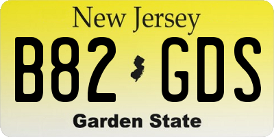 NJ license plate B82GDS