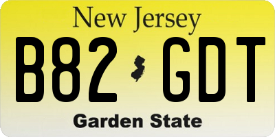 NJ license plate B82GDT