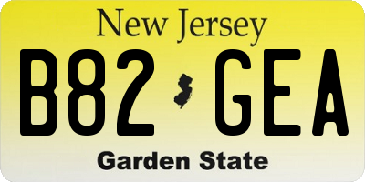 NJ license plate B82GEA